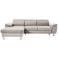 ECKSOFA in Webstoff Ecru  - Ecru/Silberfarben, Design, Textil/Metall (167/250cm) - Xora