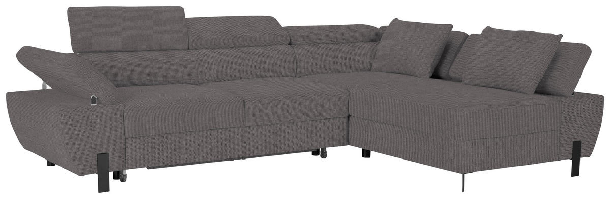 HÖRNSOFFA i vävt tyg mörkgrå  - mörkgrå/svart, Modern, metall/trämaterial (277/90/189cm) - MID.YOU