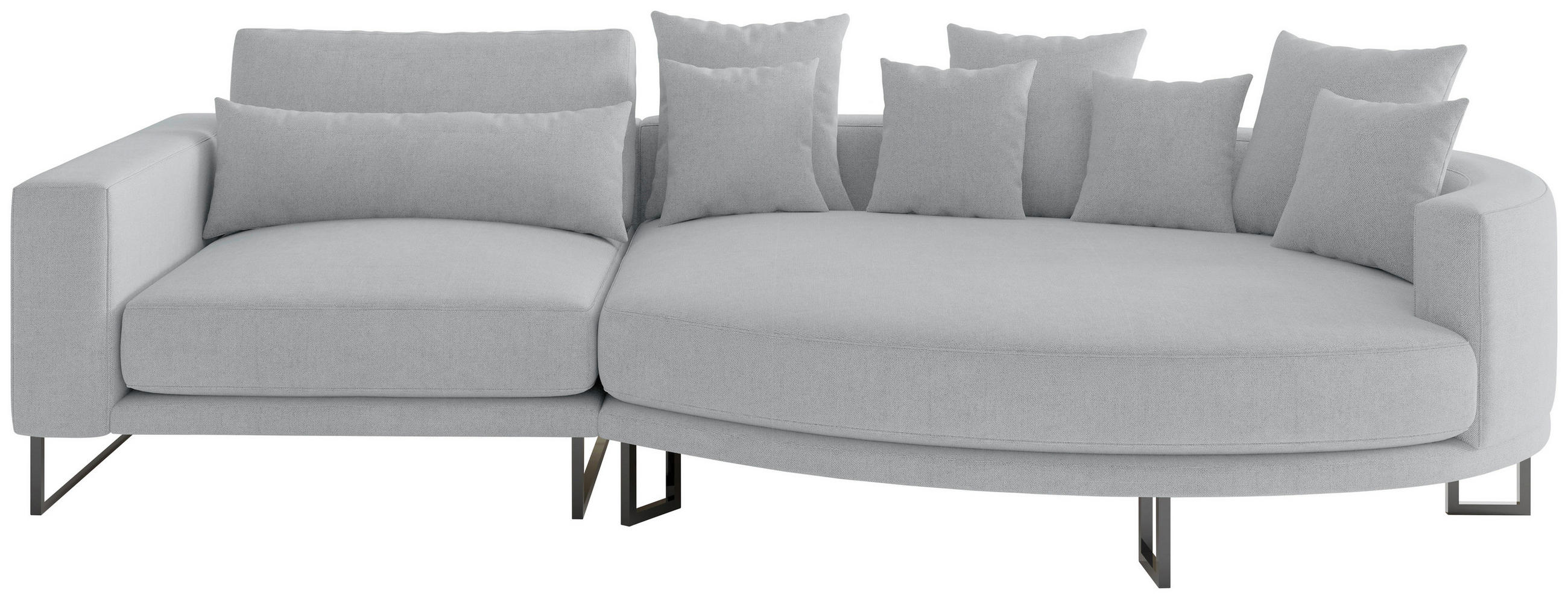 POHOVKA BIG SOFA, textil, šedá - šedá/černá, Design, kov/textil (283/150cm) - Livetastic