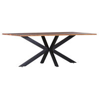 ESSTISCH Akazie massiv rechteckig Naturfarben, Schwarz  - Schwarz/Naturfarben, MODERN, Holz/Metall (200/100/75cm) - Livetastic