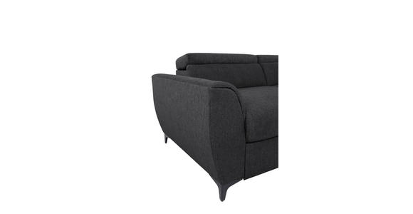 ECKSOFA Schwarz Velours Bettkasten, Schlaffunktion, Rücken echt, Kopfteilverstellung, Liegefläche im Originalstoff  - Schwarz, KONVENTIONELL, Textil/Metall (255/217cm) - Carryhome