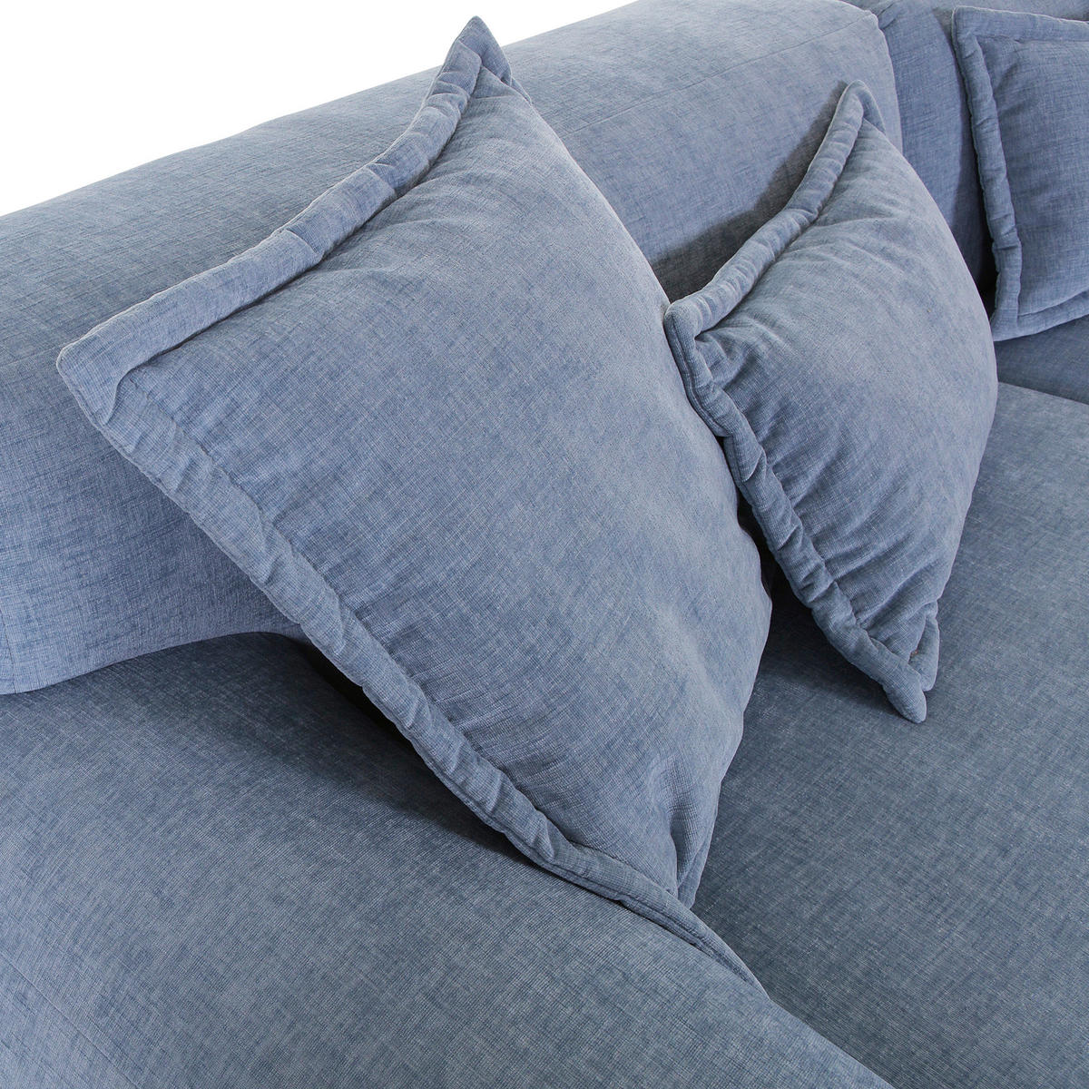 ECKSOFA in Flachgewebe Blau  - Blau/Schwarz, Konventionell, Kunststoff/Textil (274/174cm) - Carryhome