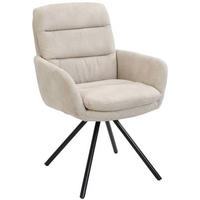 SCAUN CU BRAȚE in bej  - bej/negru, Design, metal/textil (62/89/65cm) - Cantus