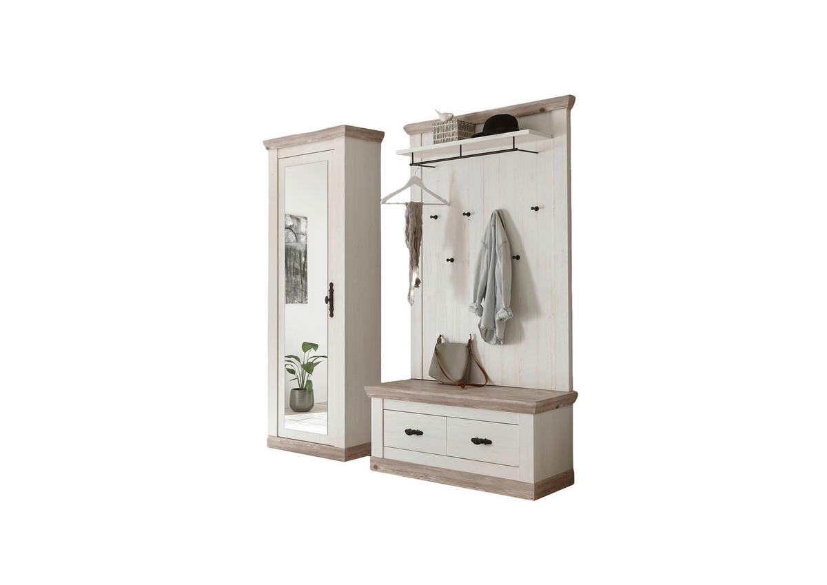 GARDEROBE 3-teilig  in 190/201/45 cm  - Hellbraun/Pinienfarben, Design, Holzwerkstoff (190/201/45cm) - MID.YOU