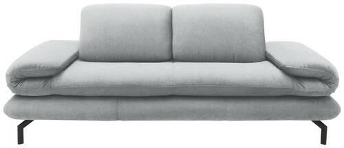 2,5-SITZER mit Funktionen Webstoff Silberfarben  - Silberfarben/Schwarz, Design, Textil/Metall (224 (284)/83 (110)/98cm) - LOOKS by W.Joop