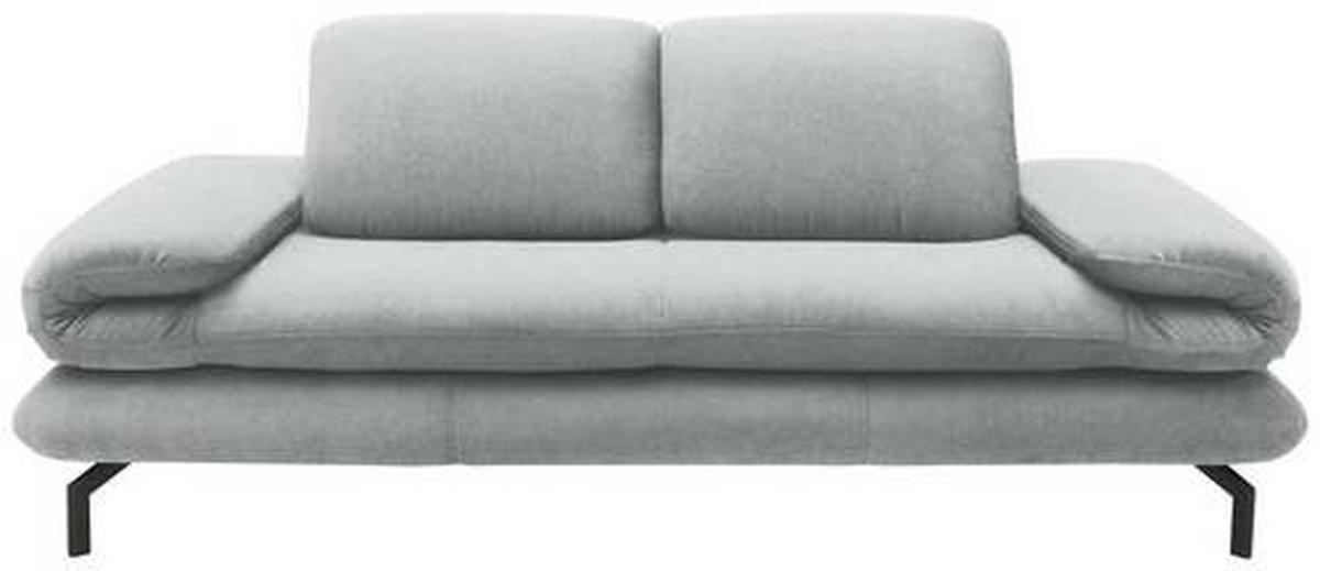 2,5-SITZER mit Funktionen in Webstoff Silberfarben  - Silberfarben/Schwarz, Design, Textil/Metall (224 (284)/83 (110)/98cm) - LOOKS by W.Joop