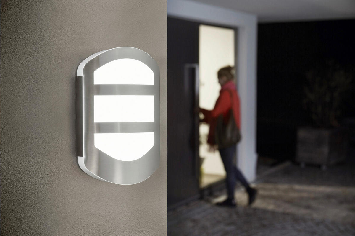 LED-AUßENLEUCHTE 5,4/18/28 cm   - Edelstahlfarben, Basics, Kunststoff/Metall (5,4/18/28cm) - Osram