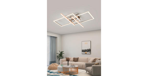 LED-DECKENLEUCHTE 50/43/7,6 cm   - Sandfarben/Chromfarben, Basics, Kunststoff/Metall (50/43/7,6cm) - Novel