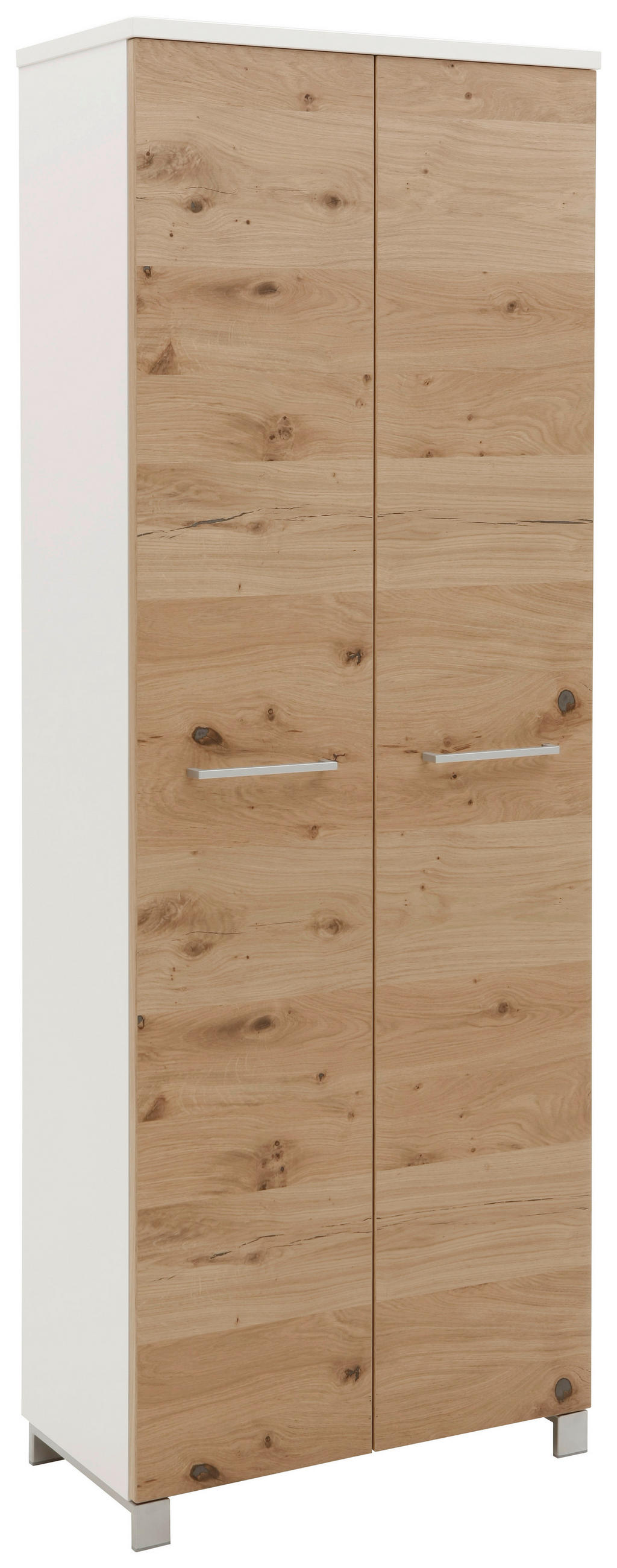GARDEROBNA OMARA furnirano bela, barve hrasta - barve kroma/barve hrasta, Design, kovina/leseni material (71/193/37cm) - Dieter Knoll