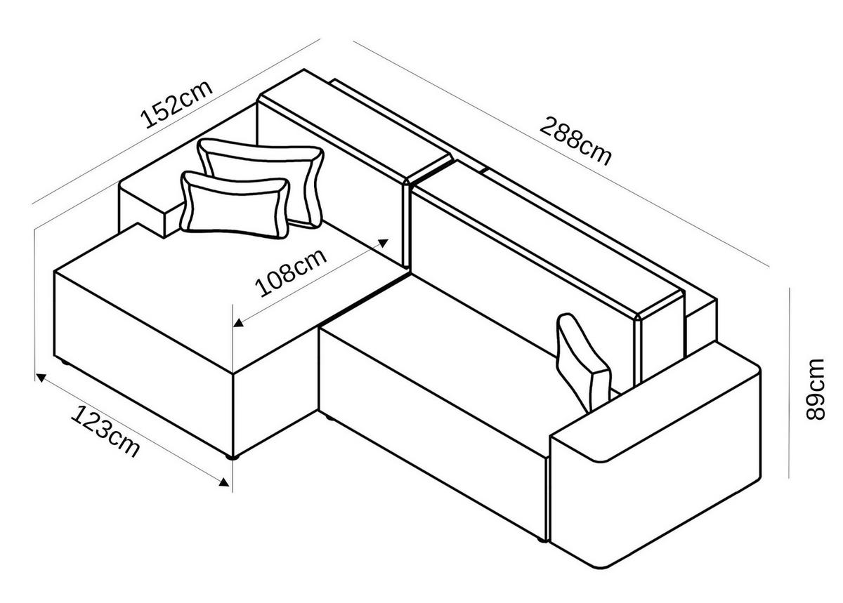 ECKSOFA in Plüsch Dunkelgrau  - Dunkelgrau/Blaugrau, Design, Kunststoff/Textil (152/288cm) - Xora