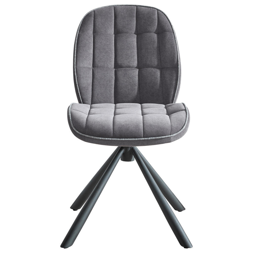 Thumbnail - Livetastic Stuhl, Schwarz, Dunkelgrau, Holz, Metall, Textil, Eukalyptusholz, Sperrholz, X-Form, 47.5x62x85.5 cm, Sitzflä...