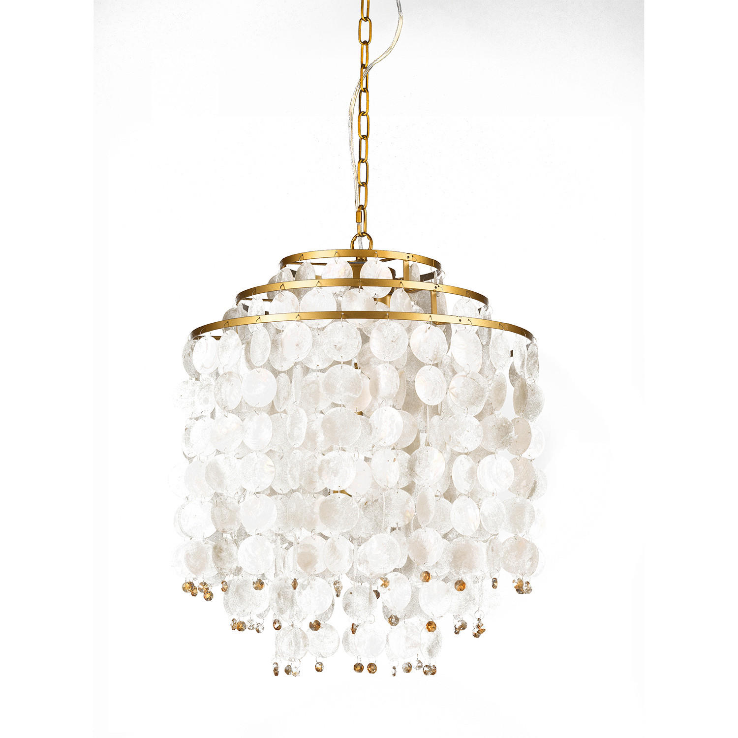 PENDELLEUCHTE 45/45/110 cm  - Perlmutt/Goldfarben, Basics, Naturmaterialien/Metall (45/45/110cm)