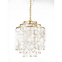 PENDELLEUCHTE 45/45/110 cm  - Perlmutt/Goldfarben, Basics, Naturmaterialien/Metall (45/45/110cm)