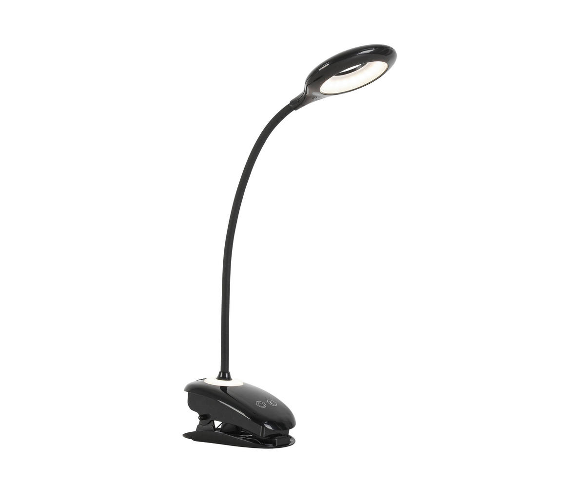 LED LAMPA SO ŠTIPCOM, dotykový stmievač, 42/11/12 cm - čierna, Basics, plast (42/11/12cm) - Boxxx