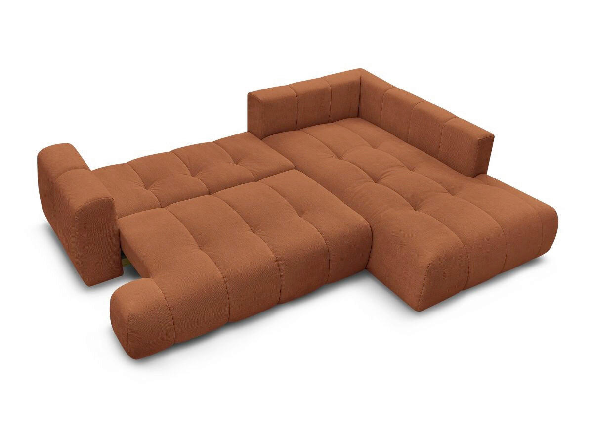 ECKSCHLAFSOFA FUJI Leinenoptik Orange  inkl.  - Schwarz/Orange, MODERN, Kunststoff/Textil (282/204cm)