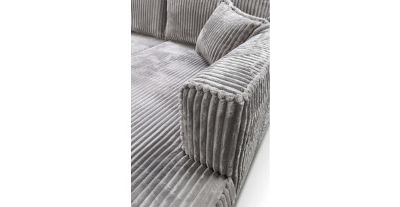 ECKSOFA in Cord Hellgrau  - Hellgrau/Schwarz, MODERN, Holz/Textil (322/208cm) - Carryhome