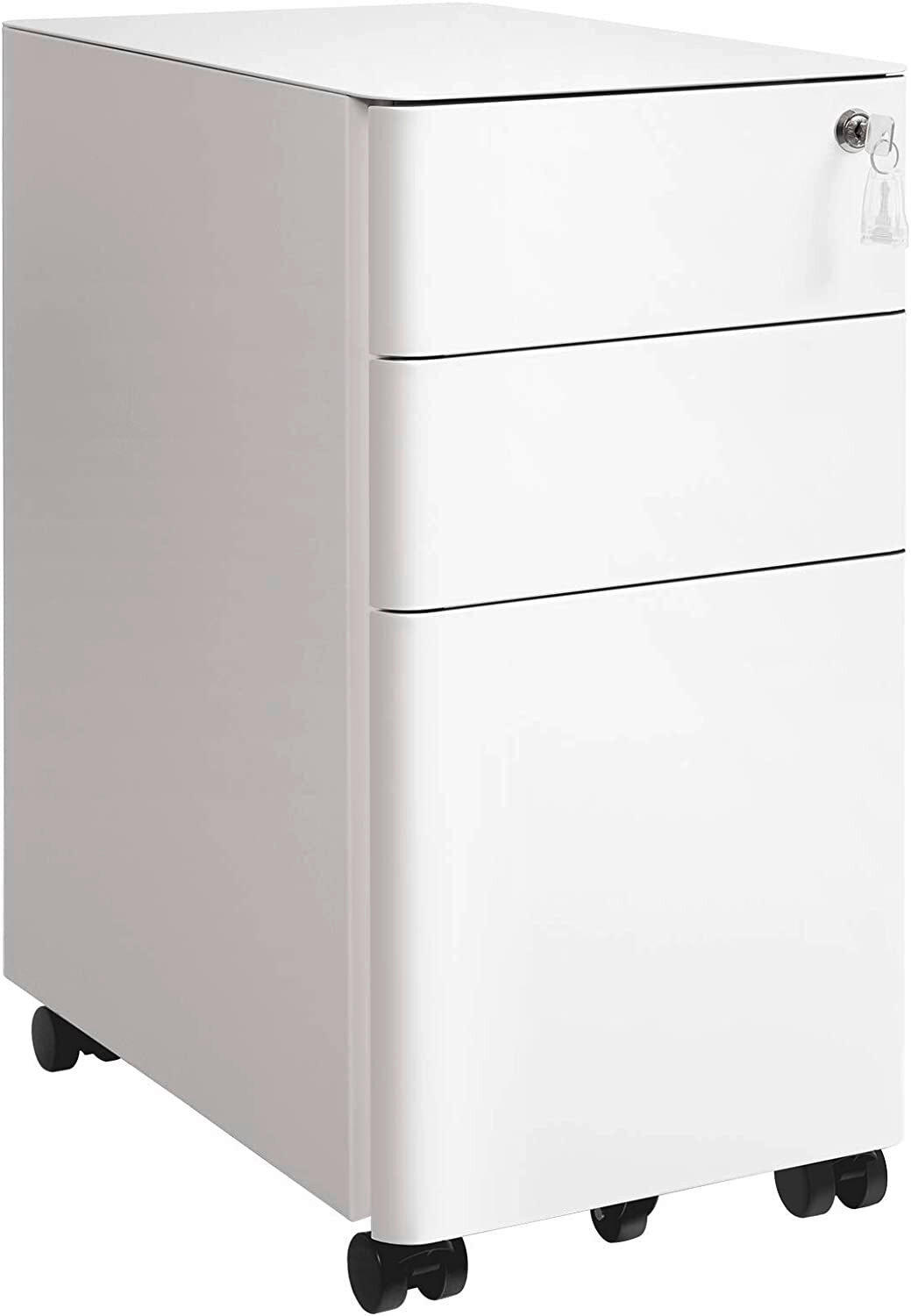 KONTAJNER NA KOLIESKACH, 30/59,2/46 cm - biela, Basics, kov/plast (30/59,2/46cm) - Boxxx