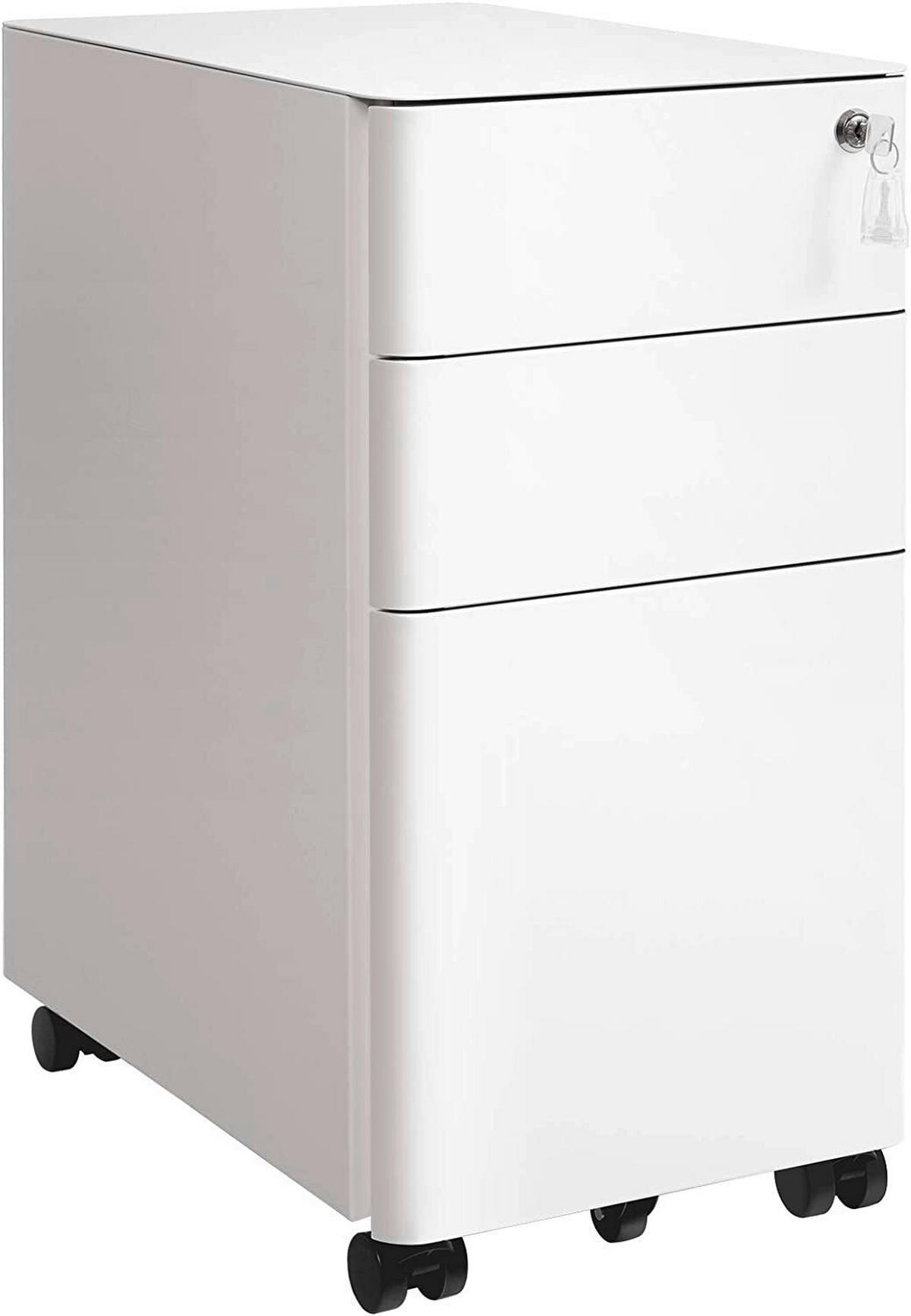 POJÍZDNÝ KONTEJNER, 30/59,2/46 cm - bílá, Basics, kov/plast (30/59,2/46cm) - Boxxx