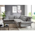 ECKSOFA in Struktur Grau 235/275 cm - Schwarz/Grau, MODERN, Textil/Metall (235/275cm) - Cantus
