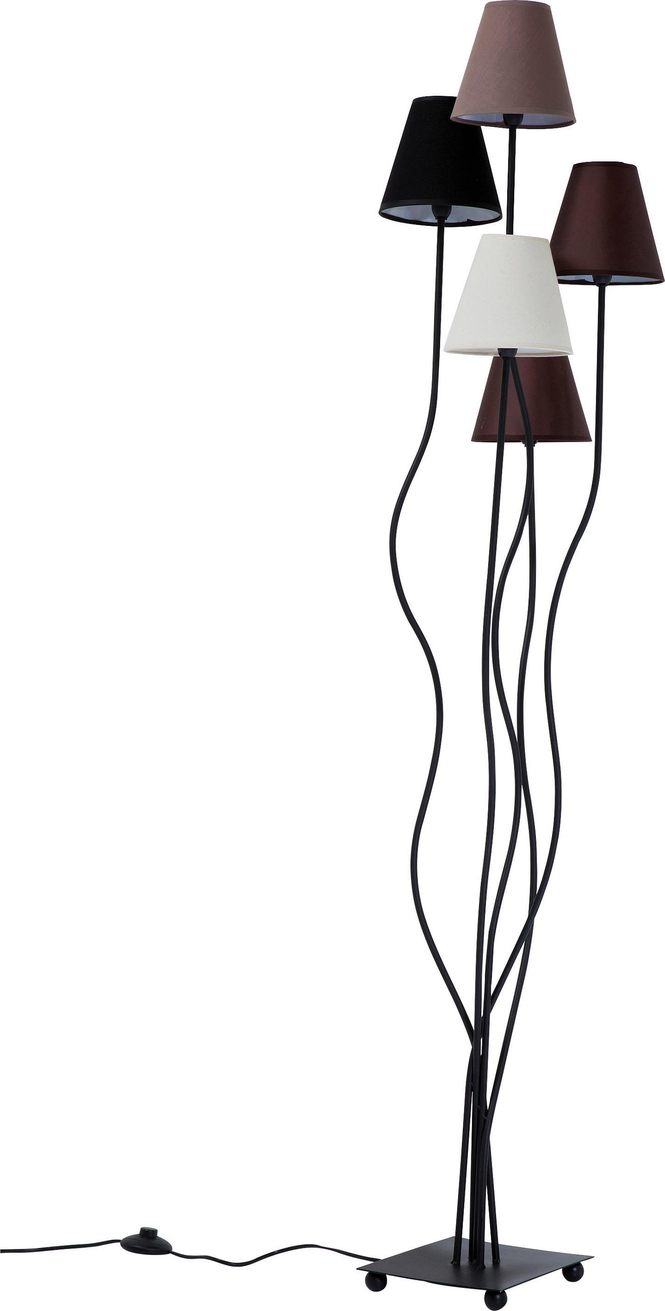 STEHLEUCHTE 40/163/35 cm - Multicolor/Schwarz, Design, Textil/Metall (40/163/35cm) - Kare-Design