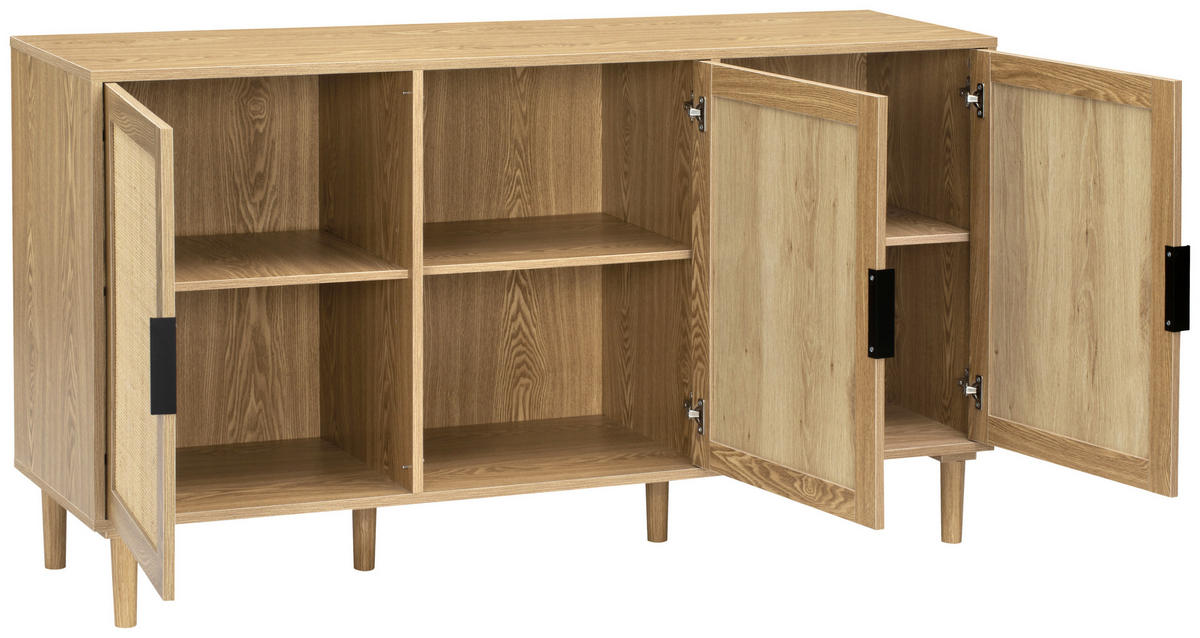 SIDEBOARD 140/80/39 cm  - Schwarz/Naturfarben, Natur, Holz/Holzwerkstoff (140/80/39cm) - MID.YOU