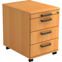 ROLLCONTAINER Buchefarben  - Buchefarben/Schwarz, KONVENTIONELL, Holzwerkstoff/Kunststoff (42,8/59/56cm) - Venda