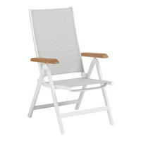 GARTENKLAPPSESSEL Teakholz Aluminium Naturfarben, Weiß, Hellgrau  - Hellgrau/Naturfarben, Basics, Holz/Textil (61/109/65cm) - Kettler
