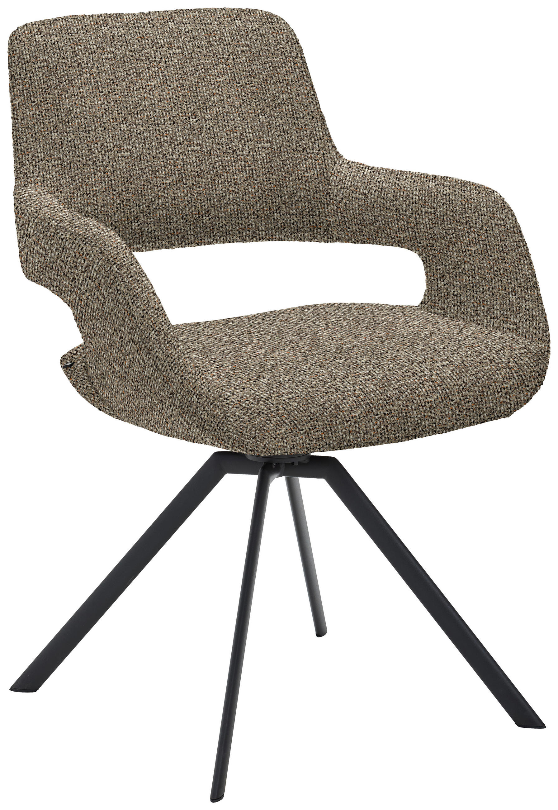 ARMLEHNSTUHL  in Stahl Struktur  - Anthrazit/Braun, Design, Textil/Metall (59/86/63cm) - Venjakob