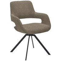 ARMLEHNSTUHL  in Stahl Struktur  - Anthrazit/Braun, Design, Textil/Metall (59/86/63cm) - Venjakob