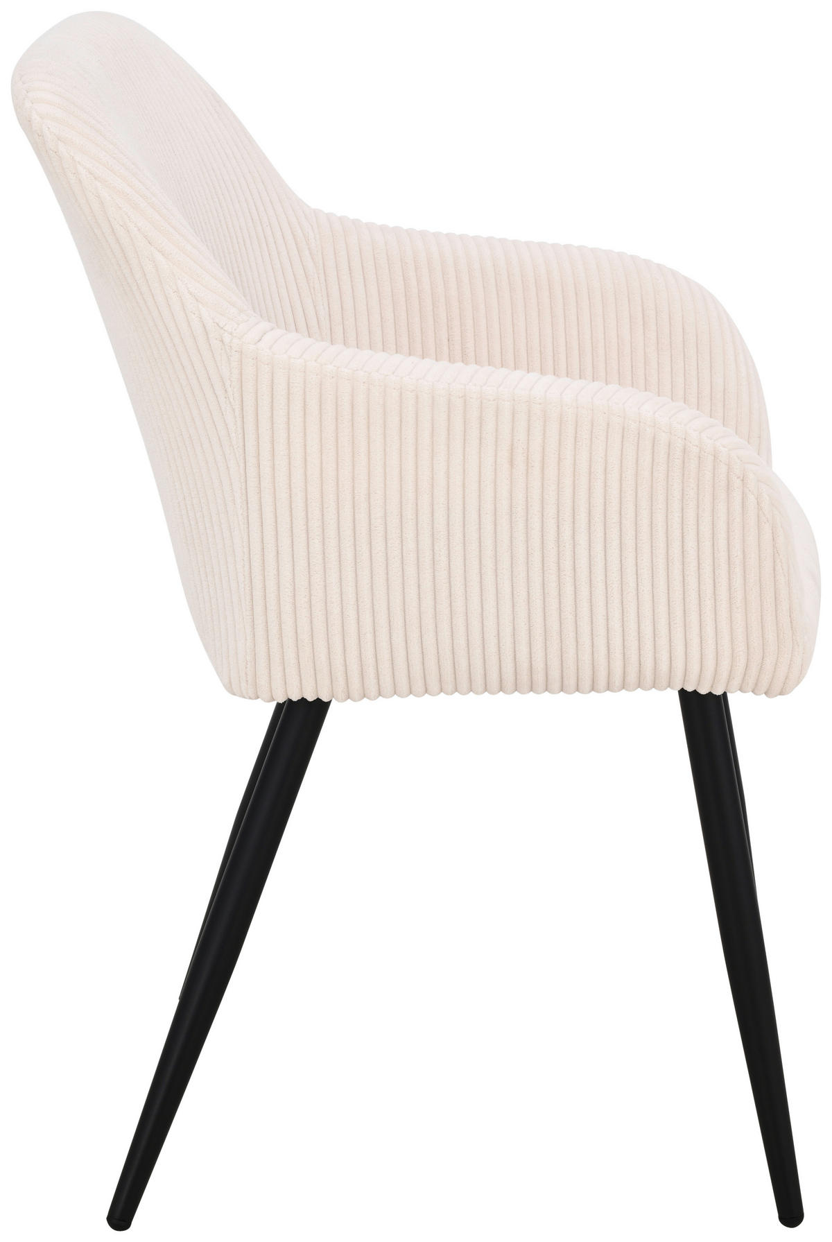 ARMLEHNSTUHL  in Eisen Cord  - Beige/Schwarz, Trend, Holz/Textil (55/84/60cm) - Livetastic