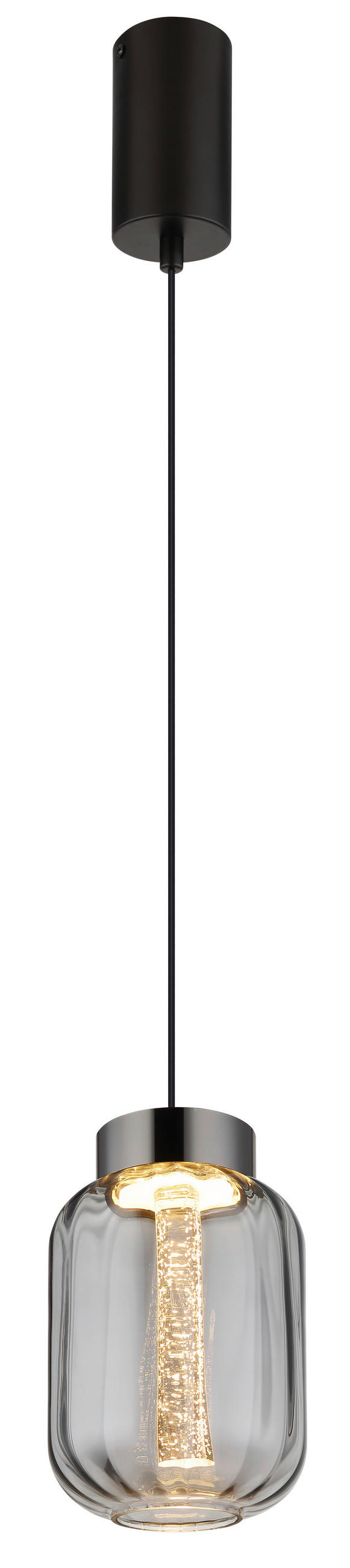 ZÁVĚSNÉ LED SVÍTIDLO, 15/150 cm  - černá/čiré, Basics, kov/plast (15/150cm) - Globo