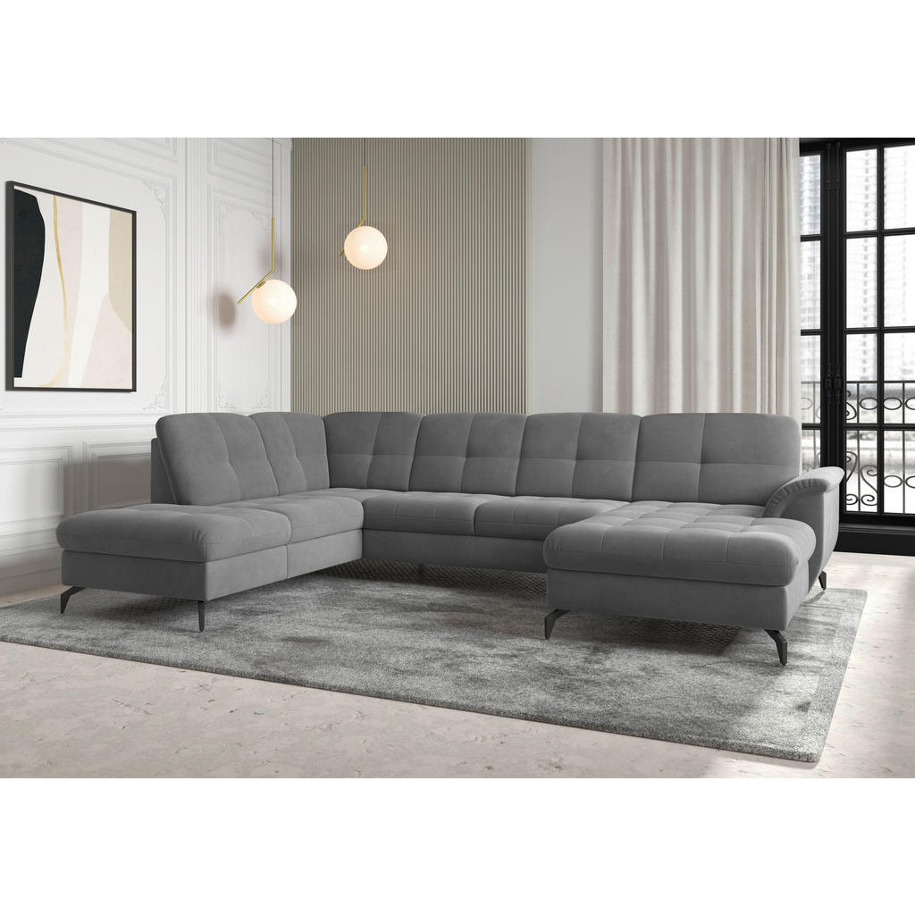Sit & More SEDACIA SÚPRAVA, textil, sivá