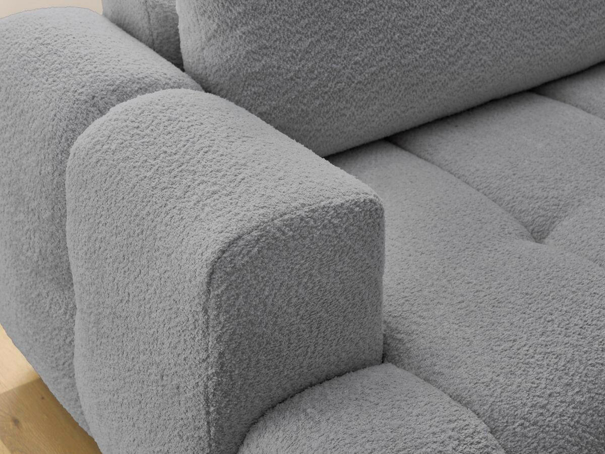 ECKSCHLAFSOFA FUJI Bouclé Dunkelgrau  inkl.  - Dunkelgrau/Schwarz, MODERN, Kunststoff/Textil (282/204cm)