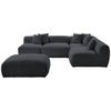 ECKSOFA inkl. Hocker in Flachgewebe, Teddystoff Dunkelgrau  - Dunkelgrau, Trend, Textil (300/215cm) - Livetastic