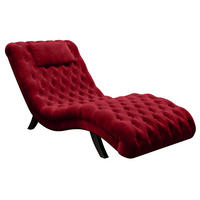 RELAXLIEGE in Samt Rot  - Rot/Schwarz, Trend, Holz/Textil (73/75/163cm) - Ambia Home