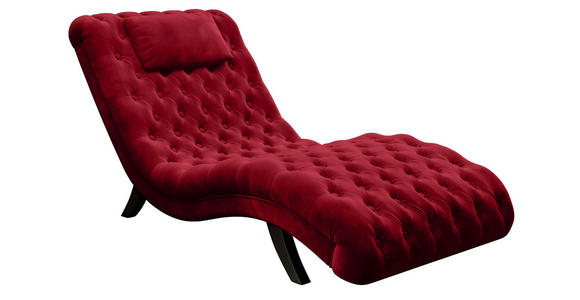 RELAXLIEGE in Samt Rot - Rot/Schwarz, Trend, Holz/Textil (73/75/163cm) - Ambia Home