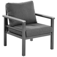 KRESLO NA TERASU, kov, plast, textil - svetlosivá/tmavosivá, Design, kov/textil (67/74/73cm) - Amatio