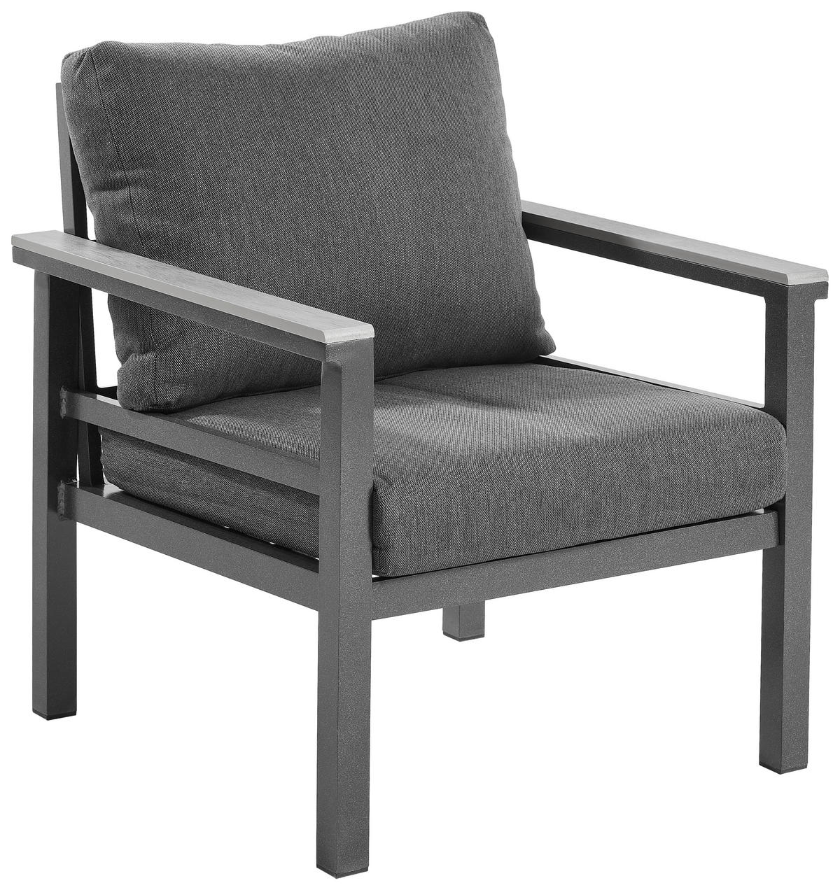 LOUNGESESSEL Hellgrau, Dunkelgrau Aluminium  - Dunkelgrau/Hellgrau, Design, Kunststoff/Textil (67/74/73cm) - Amatio