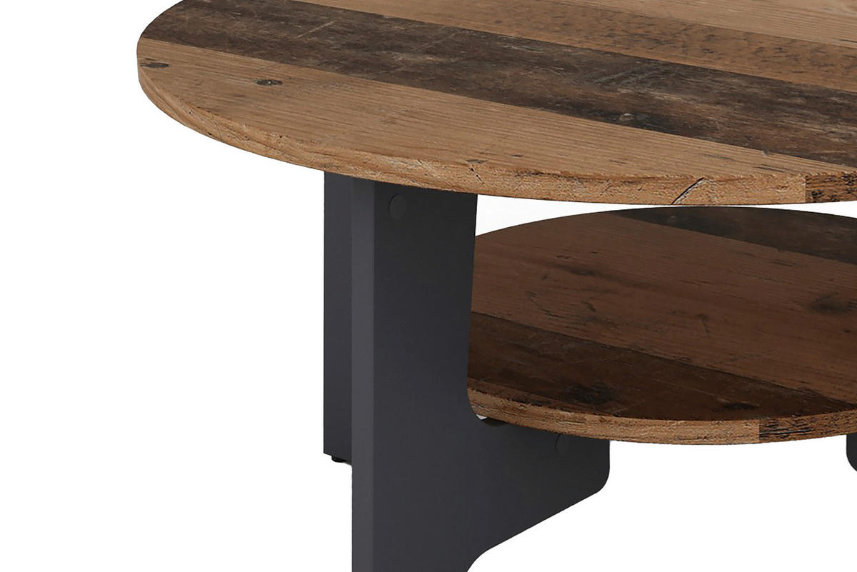 COUCHTISCH 80/42,5/80 cm rund Anthrazit, Alteiche  - Alteiche/Anthrazit, LIFESTYLE, Holzwerkstoff (80/42,5/80cm) - MID.YOU