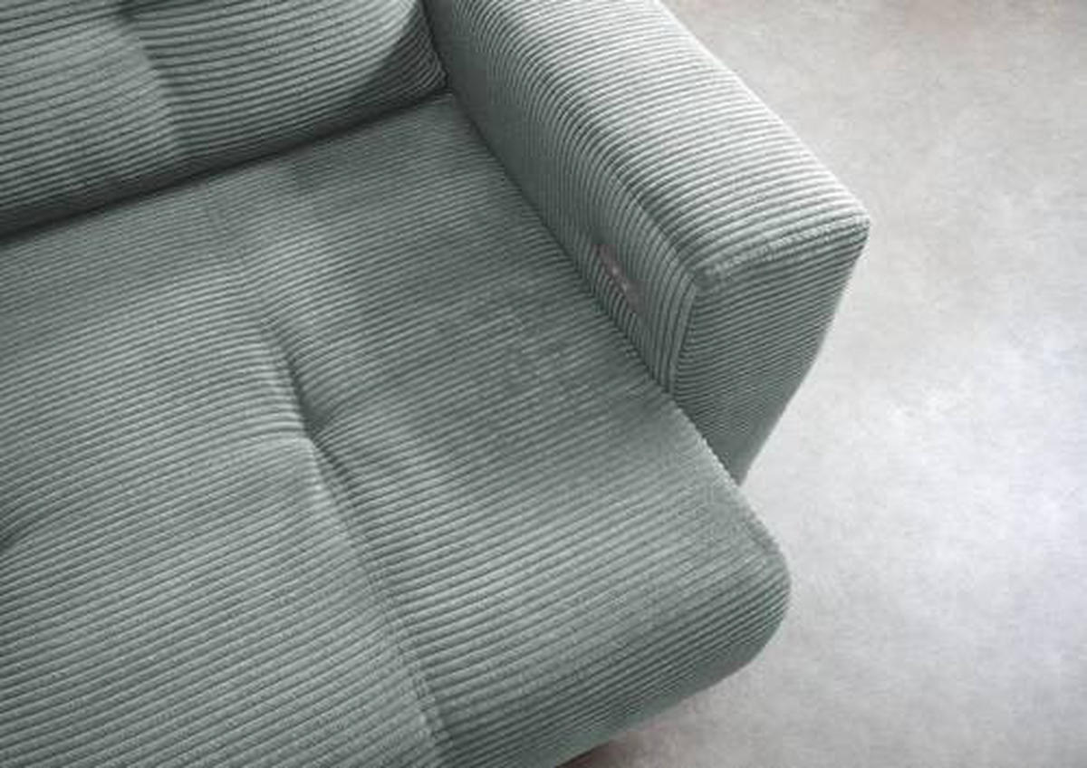 ECKSOFA in Cord Hellblau  - Schwarz/Hellblau, Modern, Holz/Textil (177/246cm) - MID.YOU