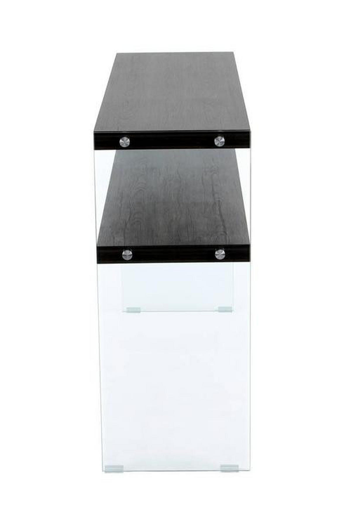 SIDOBORD i glas, trämaterial 32/110/75 cm  - klar/brun, Basics, trämaterial/glas (32/110/75cm) - Kayoom