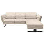 ECKSOFA in Flachgewebe Magnolie  279-327/176-217 cm  - Magnolie/Schwarz, Design, Textil/Metall (279-327/176-217cm) - Dieter Knoll