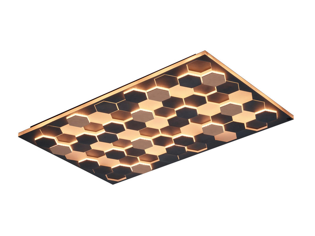 STROPNÍ LED SVÍTIDLO, 70/115/7,5 cm - černá, Design, kov (70/115/7,5cm) - Cinque