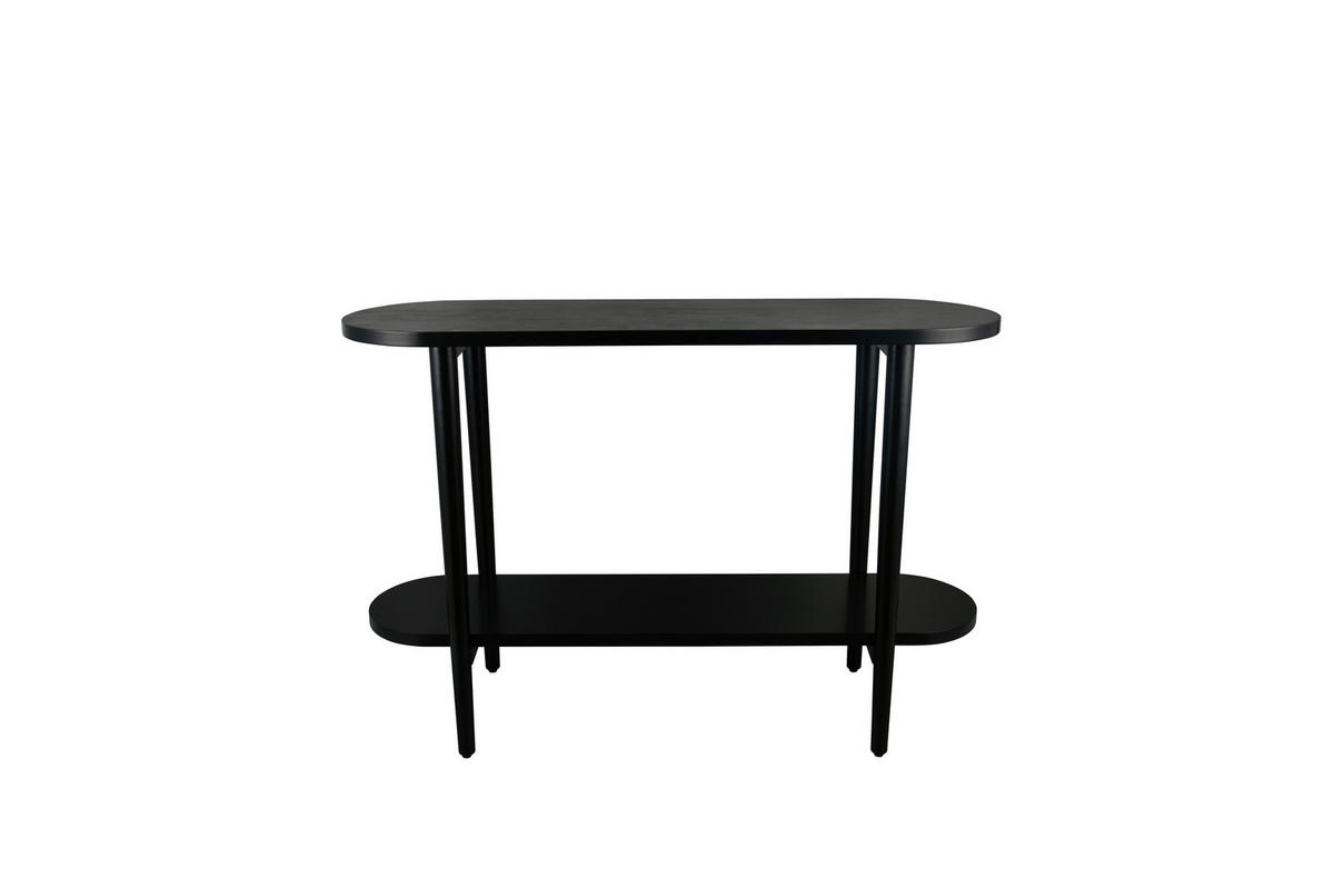 KONSOLENTISCH Mangoholz massiv Schwarz  - Schwarz, MODERN, Holz (110/35/75cm) - Milino