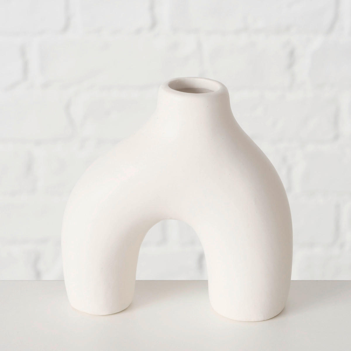 VASE 10 cm  - Beige/Weiß, Basics, Keramik (10/3,5/10cm) - Boltze Home