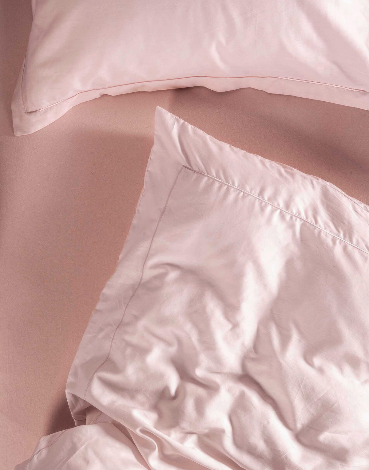 BETTWÄSCHE 3-teilig Aziza Makosatin 200/200 cm  - Hellrosa, KONVENTIONELL, Textil (200/200cm) - Essenza