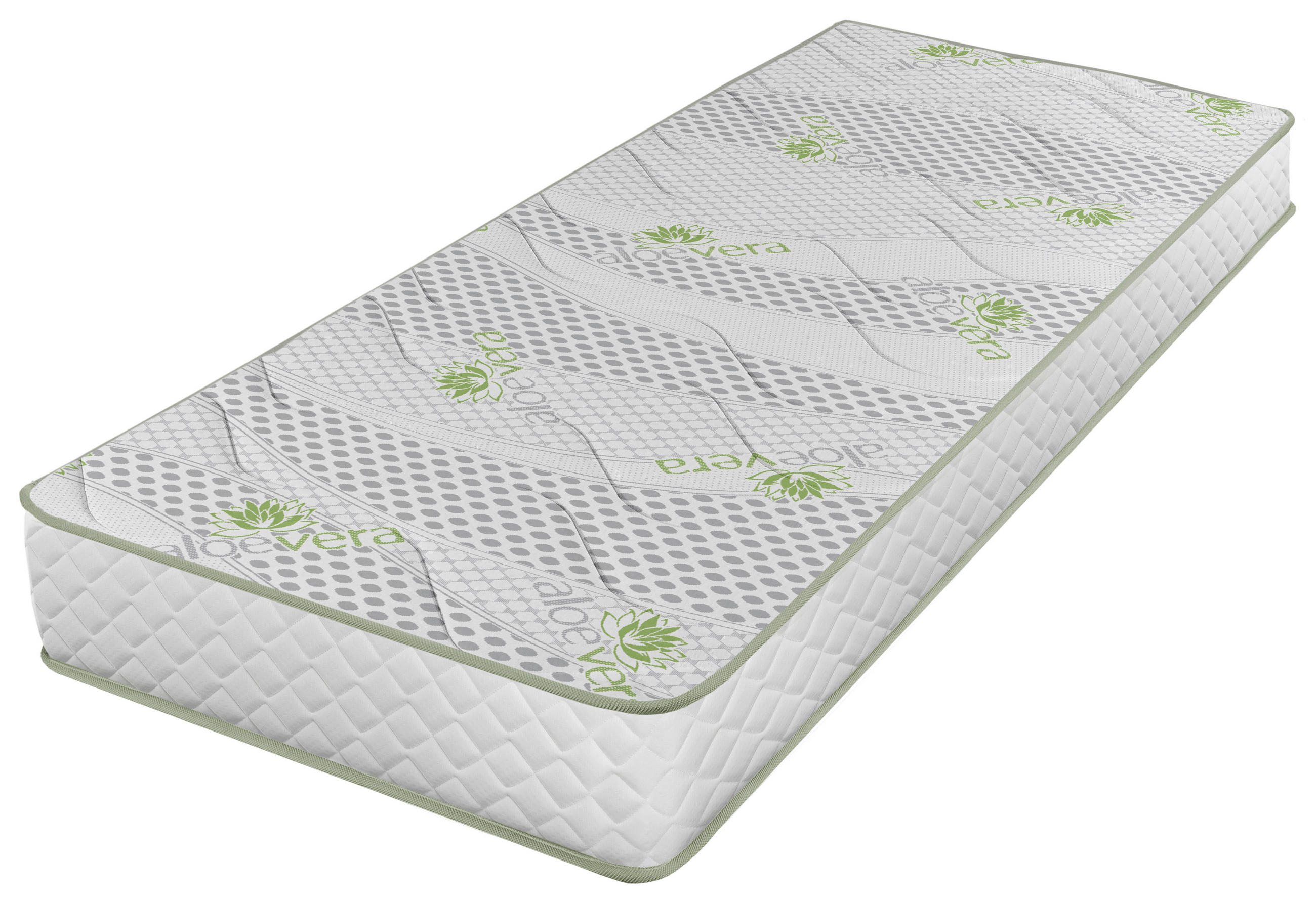 Saltea cu arcuri 90x200 cm  - alb, Basics, textil (90/200cm)