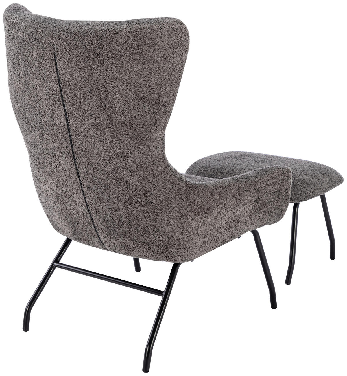 RELAXSESSELSET in Metall, Textil Dunkelgrau  - Dunkelgrau/Schwarz, Design, Textil/Metall (79,5/108/80cm) - Carryhome