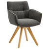 ARMLEHNSTUHL drehbar  in Webstoff  - Eichefarben/Anthrazit, Design, Holz/Textil (60/83,5/65cm) - Valdera