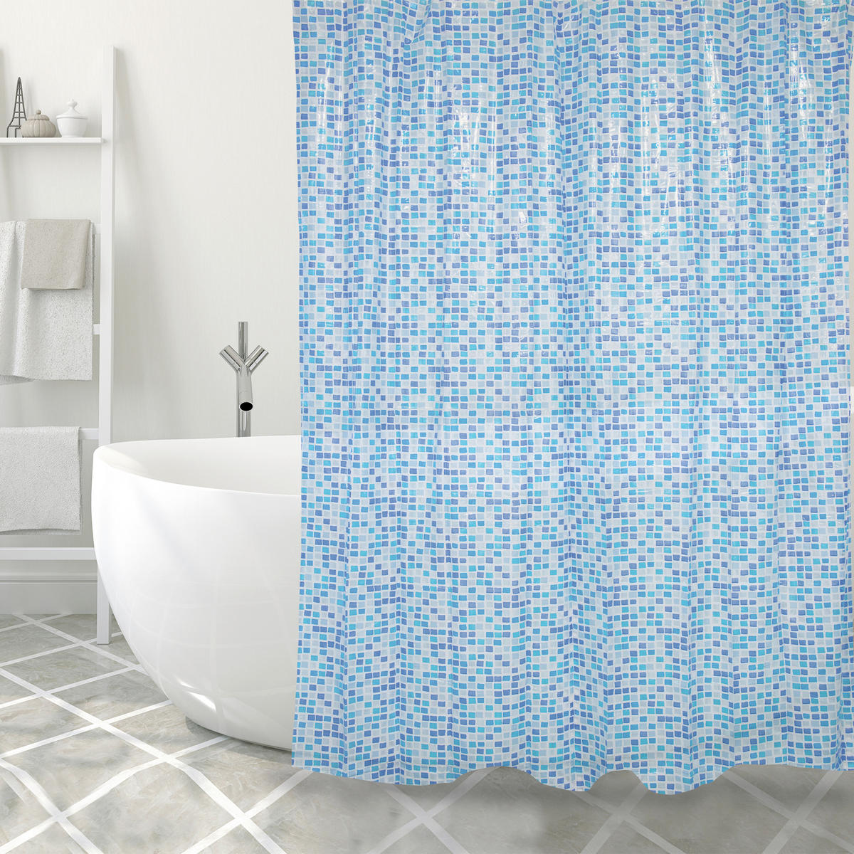 DUSCHVORHANG CONCEPT 180/200 cm  - Blau, Basics, Textil (180/200cm) - MSV
